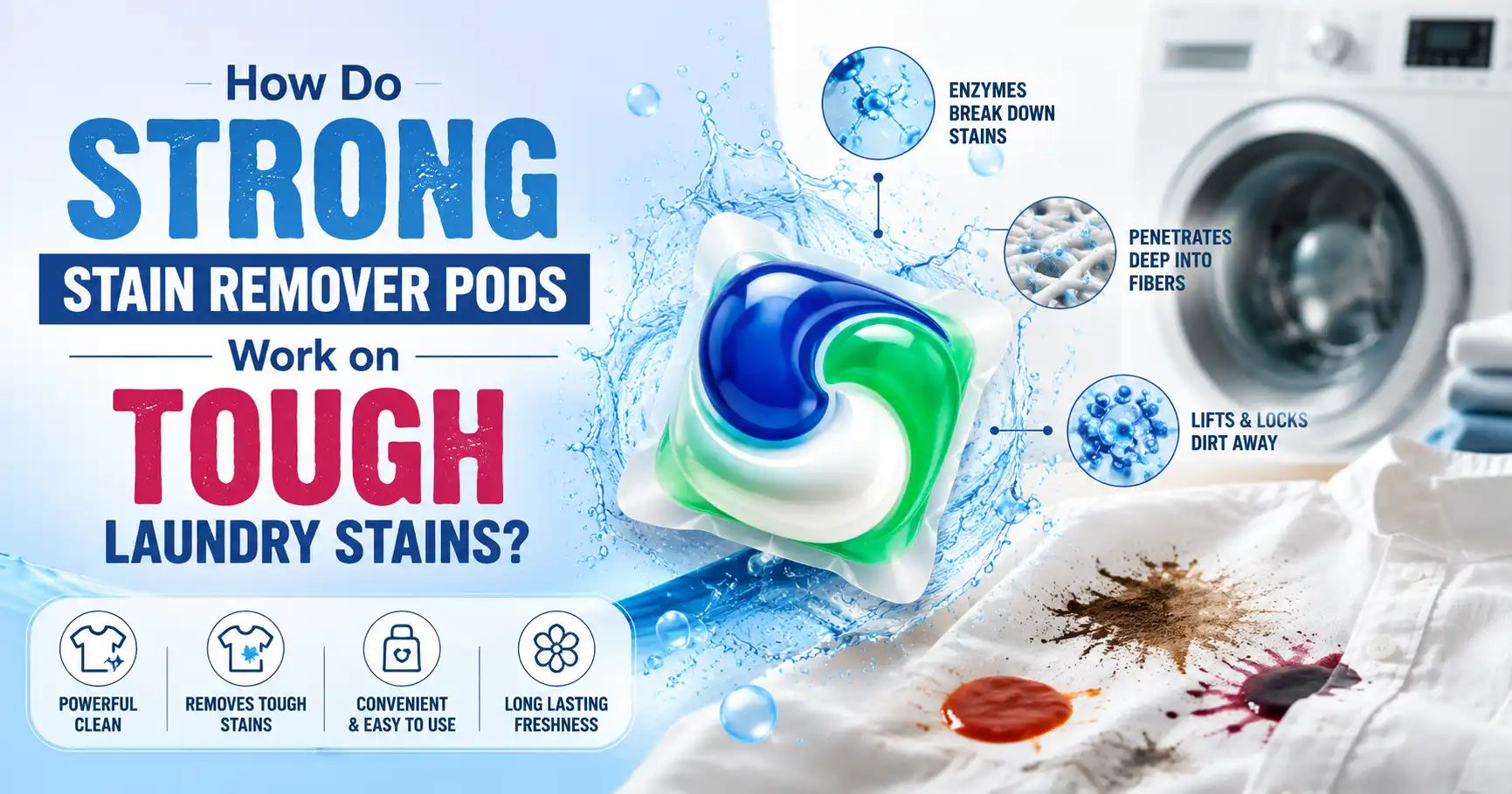 How Do Strong Stain Remover Pods Work on Tough Laundry Stains?