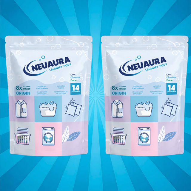 Neuaura Laundry Pods | No-Mess Detergent Pods for Washing Machines (Pack of 2) (28 Pods)