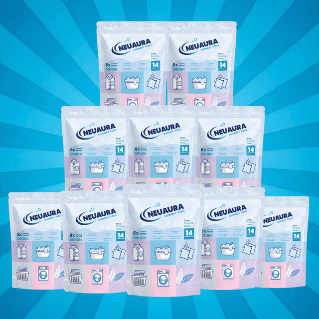 Neuaura Laundry Pods | No-Mess Detergent Pods for Washing Machines (Pack of 10) (140 Pods)