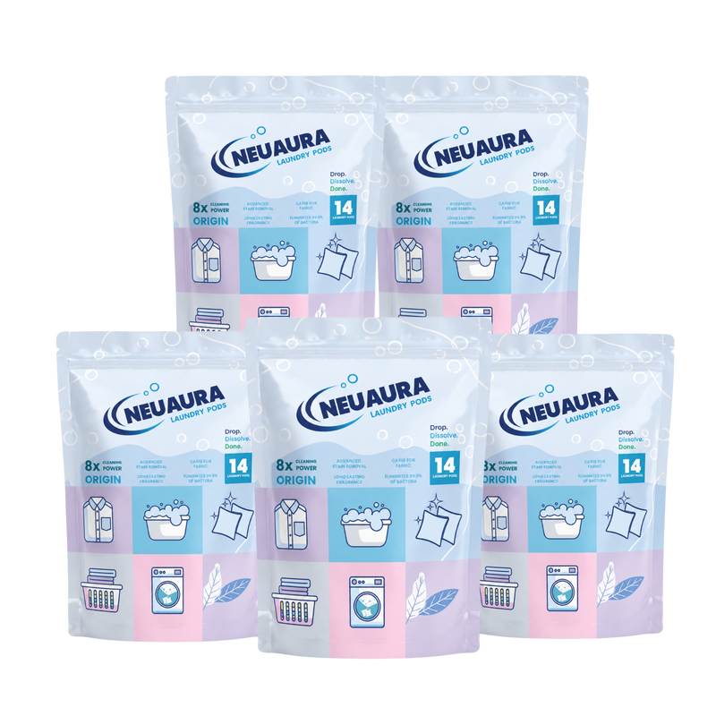 Neuaura Laundry Pods | No-Mess Detergent Pods for Washing Machines (Pack of 4+1) (70 Pods)
