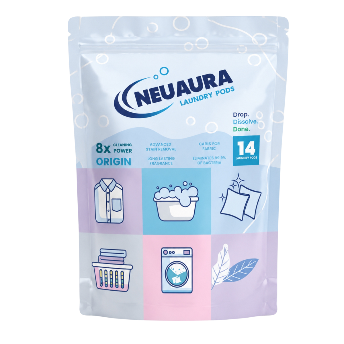 Neuaura Laundry Pods | No-Mess Detergent Pods for Washing Machines (14 Pods)