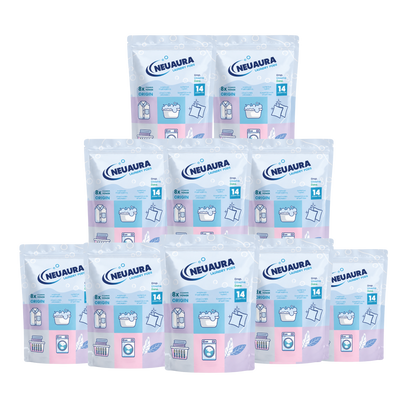 Neuaura Laundry Pods | No-Mess Detergent Pods for Washing Machines (Pack of 10) (140 Pods)