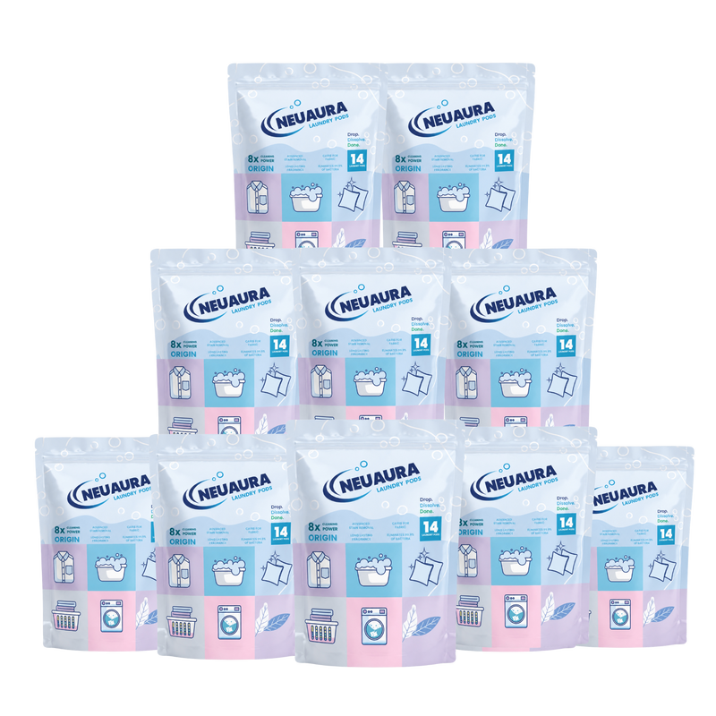 Neuaura Laundry Pods | No-Mess Detergent Pods for Washing Machines (Pack of 10) (140 Pods)